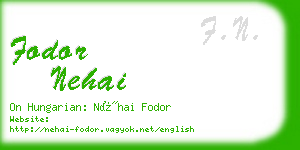 fodor nehai business card